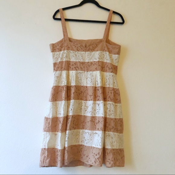 Loft | Pink and Lace Striped Dress - Picture 3 of 6